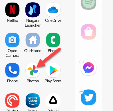 Select the apps you want in the panel.