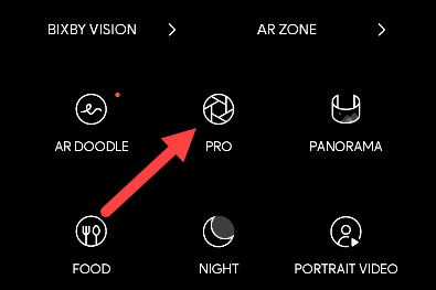 Select "Pro" mode.