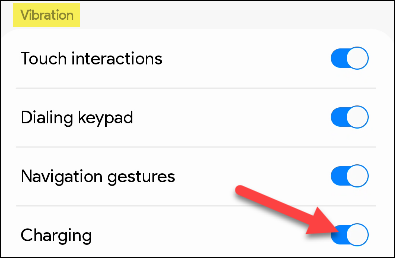 Turn off vibration for charging.