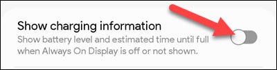 Toggle off "Show Charging Information."