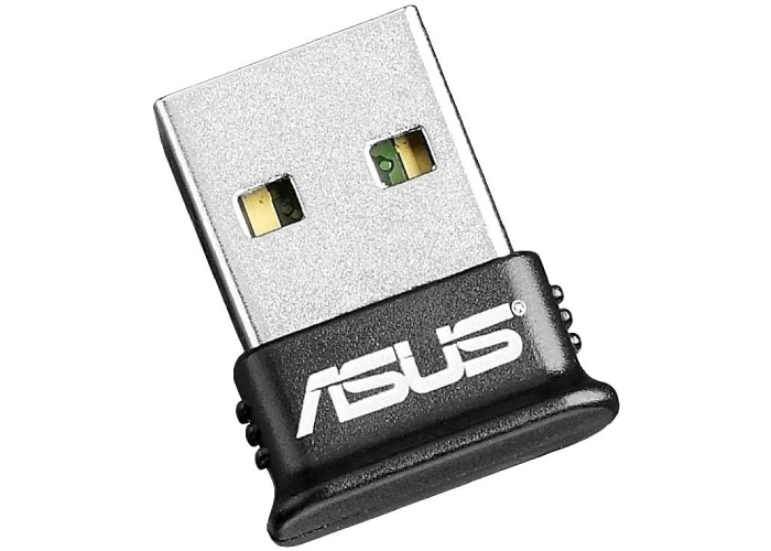 wide black and silver ASUS USB-BT400 Bluetooth adapter