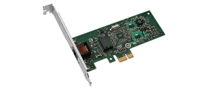 dark green Intel PCI-E network adapter card