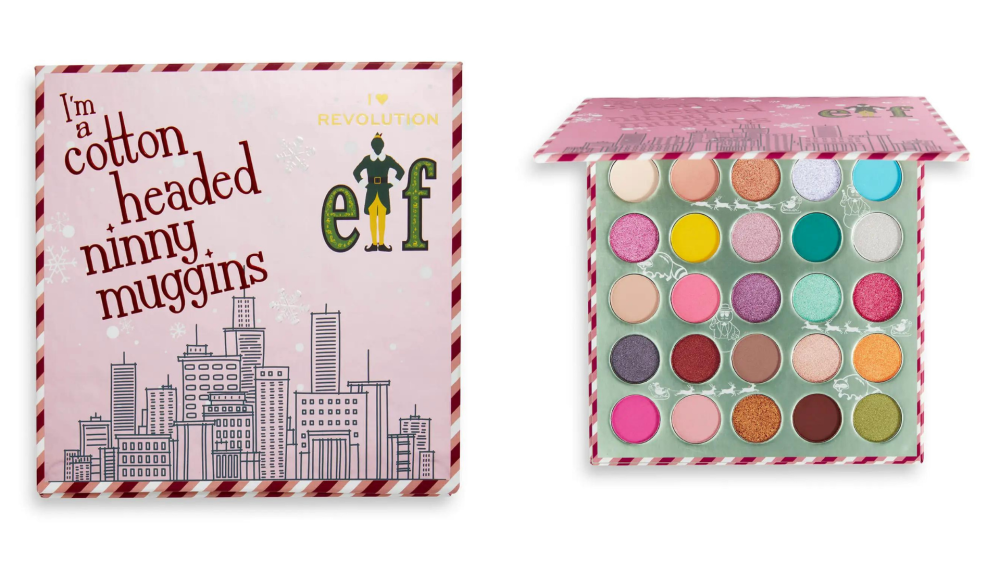 An eyeshadow palette features multiple bright colors.