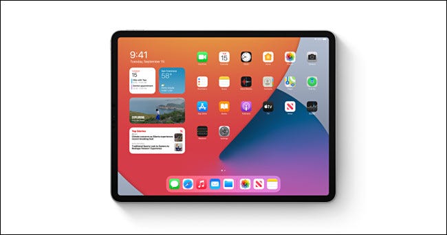 An Apple iPad running iPadOS 14