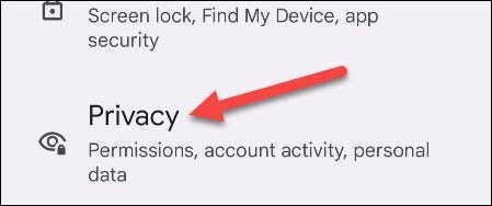 Go to "Privacy."