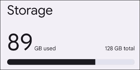 Storage usage.