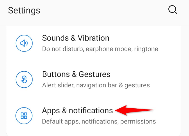 Choose "Apps & Notifications" in Settings.