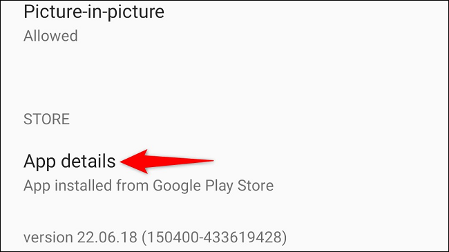 Choose "App Details" at the bottom.