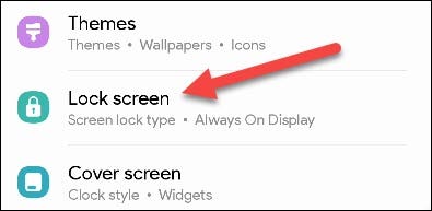 Select "Lock Screen."