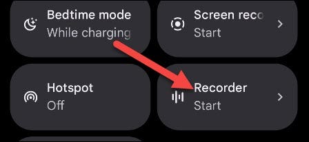 Tap "Recorder" to start.