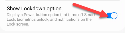 Toggle on "Show Lockdown Option."