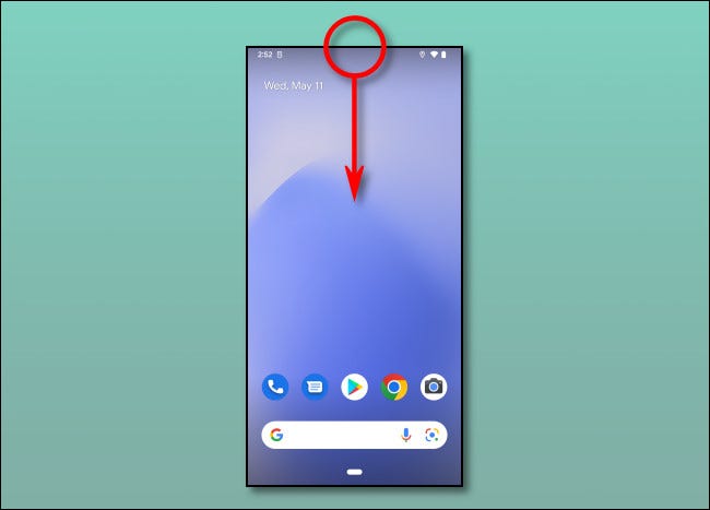 On Android, swipe downward from the menu bar.