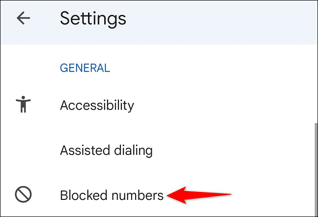 Access "Blocked Numbers."