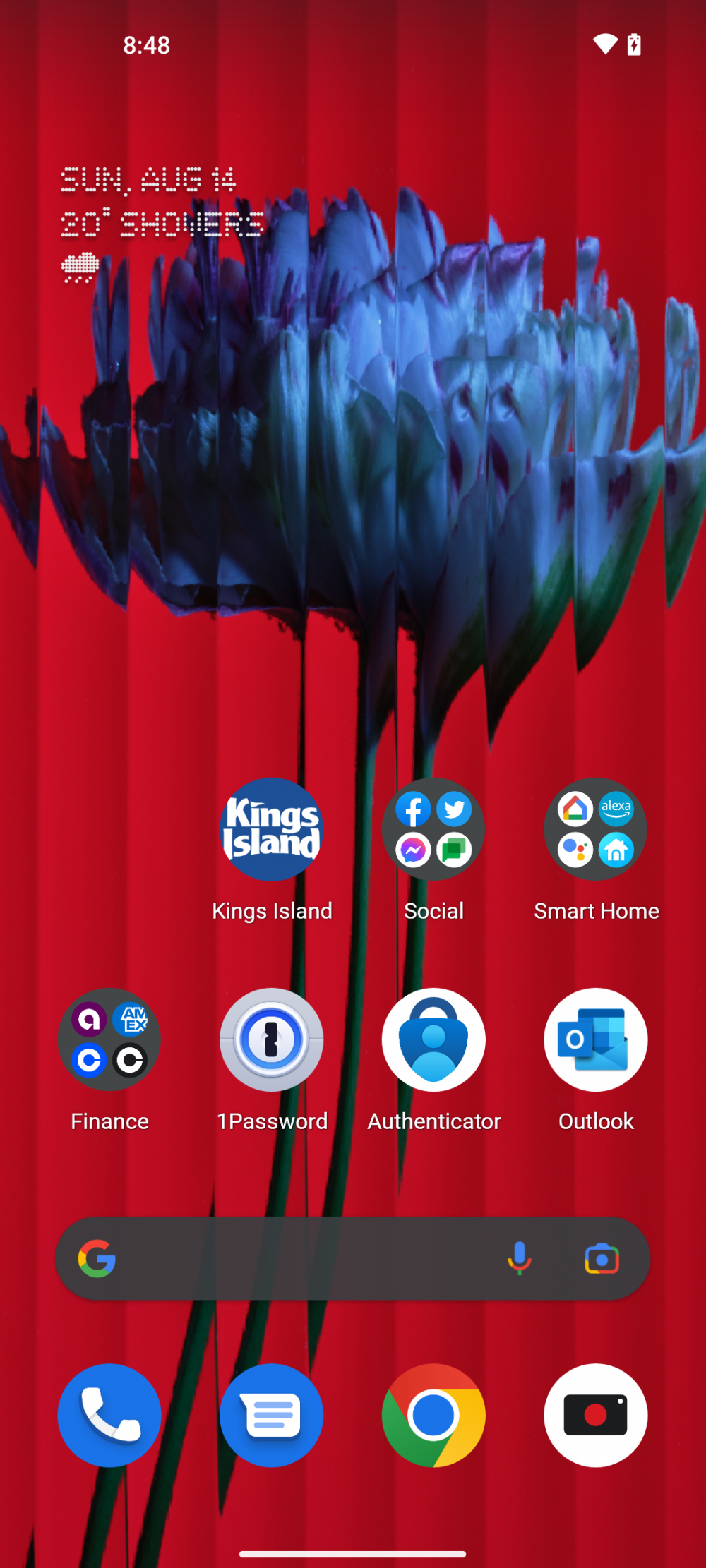 An Android homescreen from Nothing OS