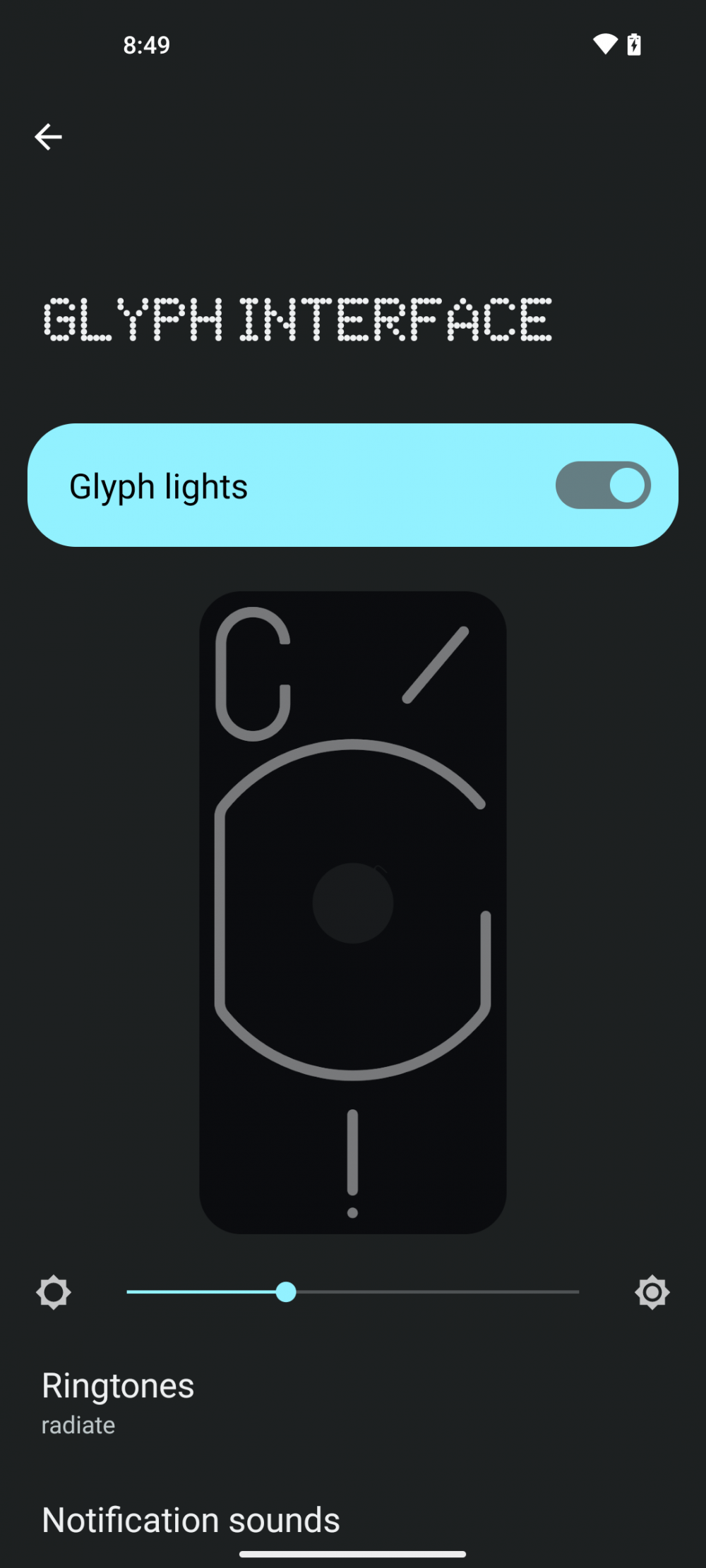 A Gylph interface