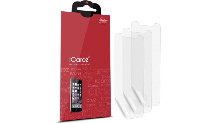 Screen protector near its packaging. 