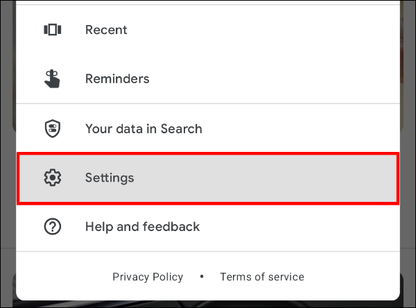 Select the "Settings" option