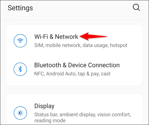 Tap "Wi-Fi & Network" in Settings.