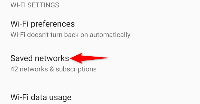 Select "Saved Networks."