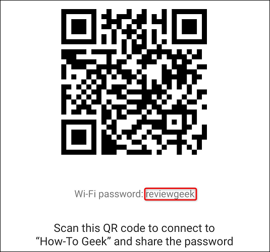 View a saved Wi-Fi network's password on Android.