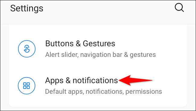 Tap "Apps & Notifications" in Settings.