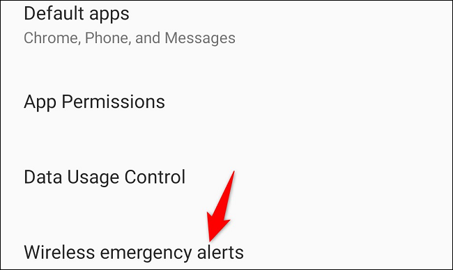 Select "Wireless Emergency Alerts."