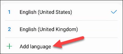 Tap "Add Language."