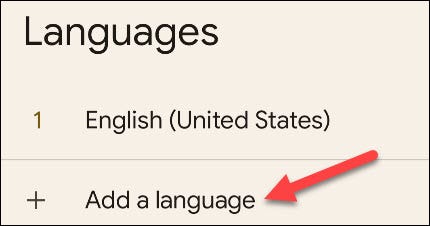 Select "Add a Language."