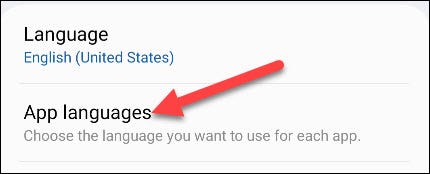 Select "App Languages."