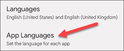 Select "App Languages."