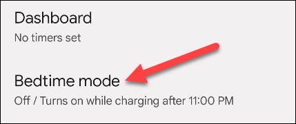 Select "Bedtime Mode."