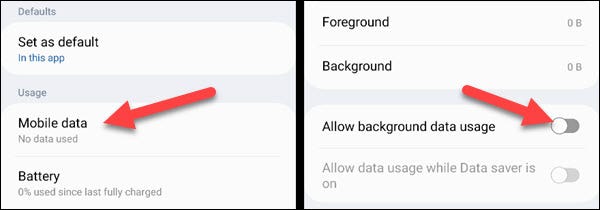 Turn off "Allow Background Data Usage."