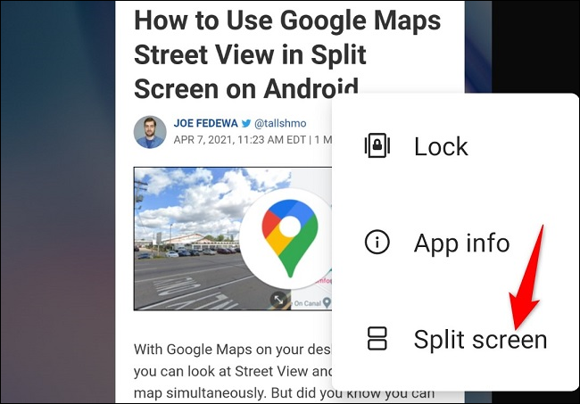 Select "Split Screen."