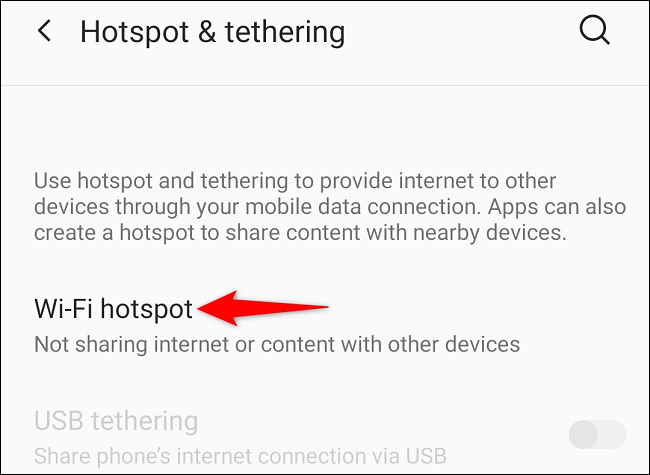 Tap "Wi-Fi Hotspot."