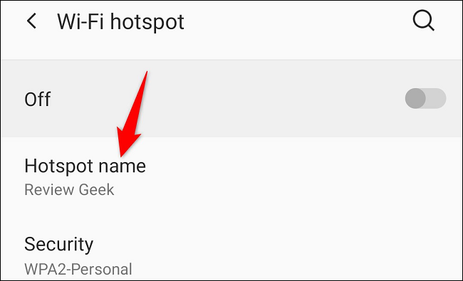 Select "Hotspot Name."