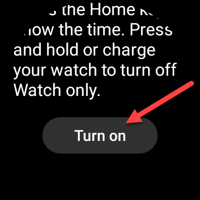 Tap "Turn On."