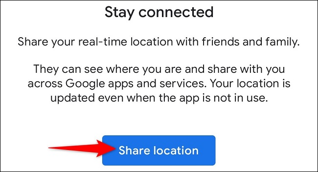 Select "Share Location."