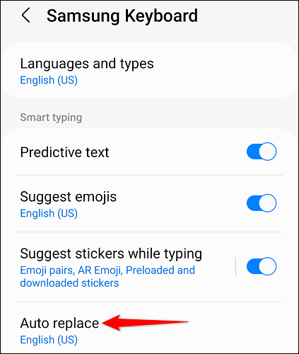 Tap "Auto Replace."