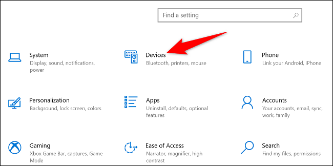 Access "Devices" in Settings.