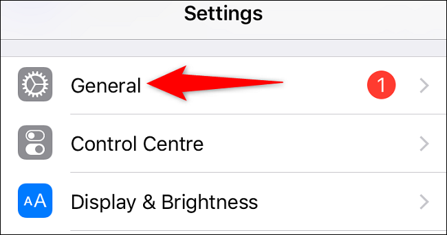 Tap "General" in Settings.