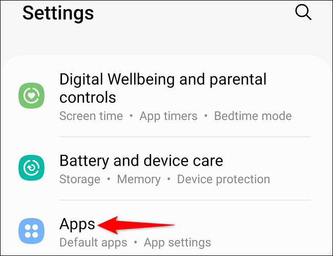 Select "Apps" in Settings.