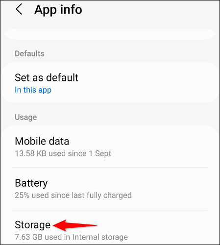 Tap "Storage."