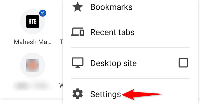 Tap "Settings" in the menu.