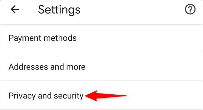 Choose "Privacy and Security."