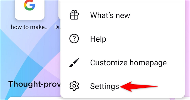 Select "Settings" in the menu.