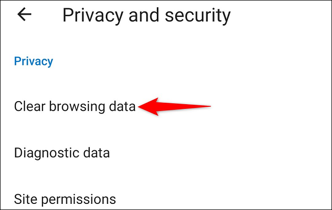 Choose "Clear Browsing Data."