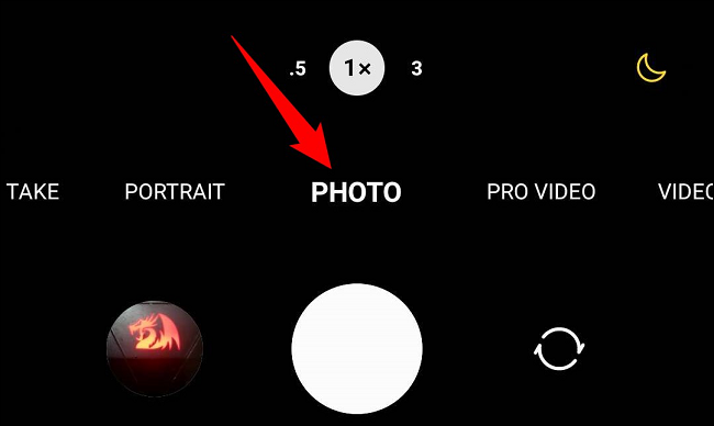 Select "Photo" at the bottom.