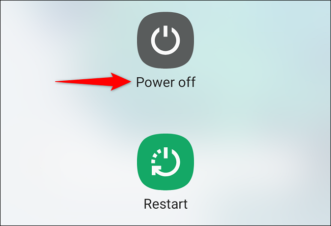 Tap "Power Off" in the power menu.