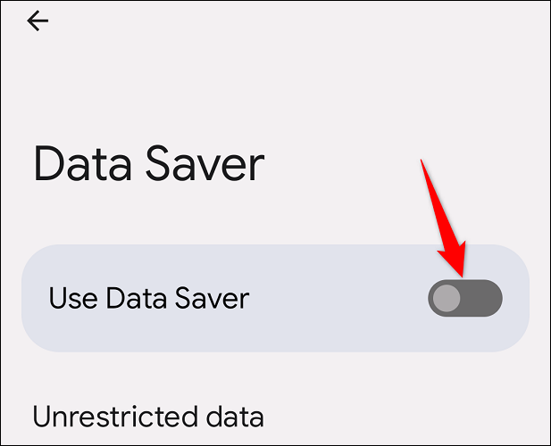 Toggle off "Use Data Saver."