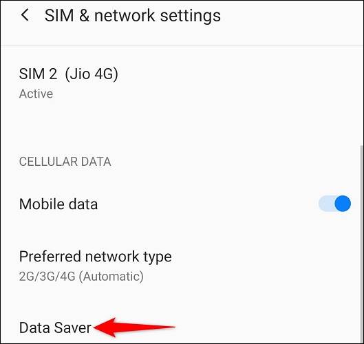 Select "Data Saver."